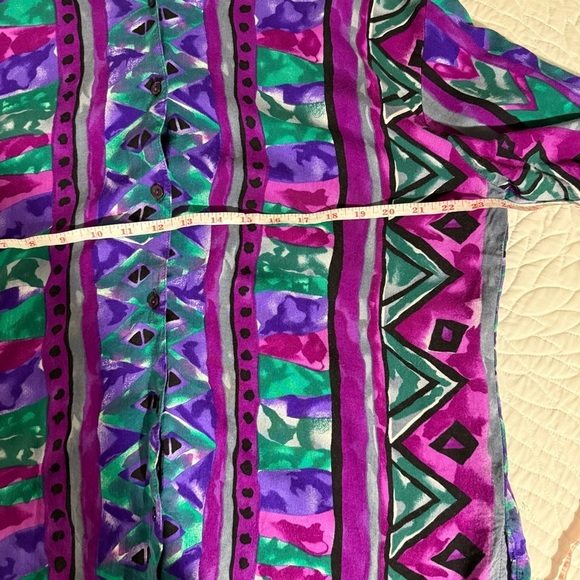 Vintage Colorful Geometric Button-Up Shirt - Picture 6 of 8